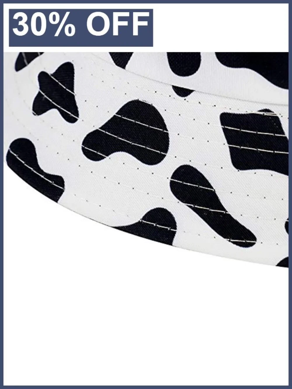 Reversible Bucket Hat Cow Print Cotton Sun Hat Women Packable Beach